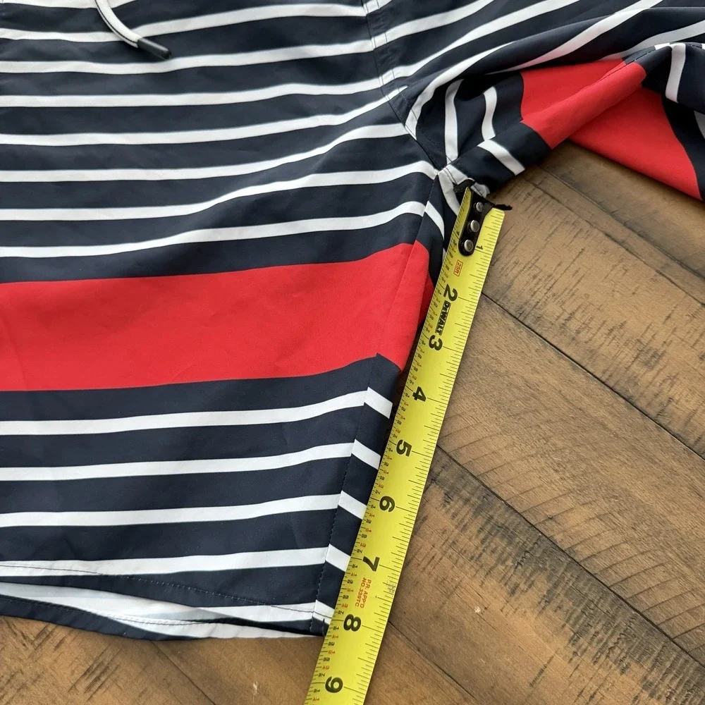 $65 Helly Hansen Koster Board Shorts Swim Trunks Striped Marine Size 33